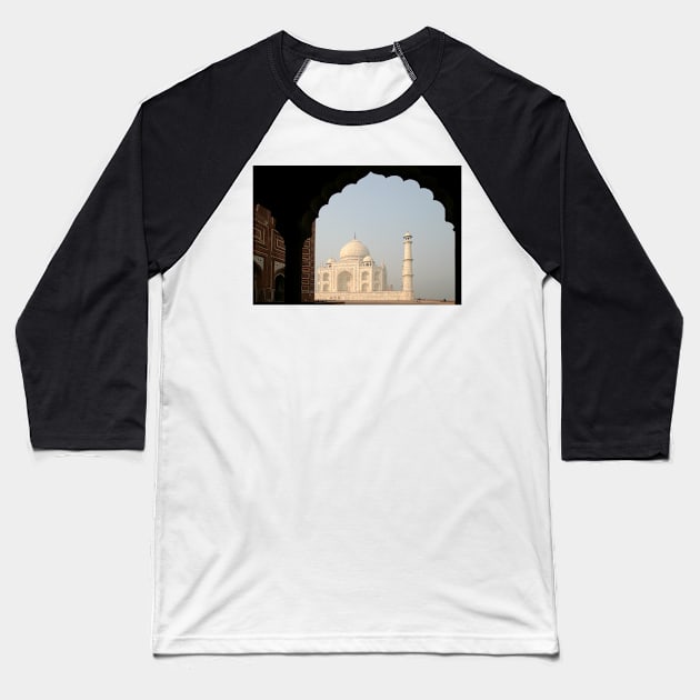 Taj Mahal, famous mausoleum in India Baseball T-Shirt by Melissa Peltenburg Travel Photography